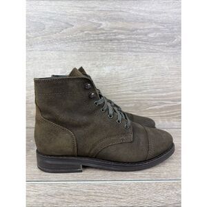 Thursday Boot Co Captain Women’s Sz 8 Dark Olive Leather Mid Lace Up Boots